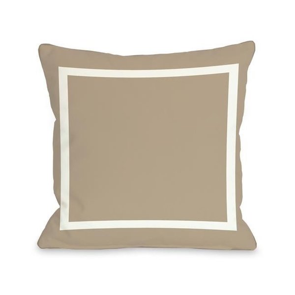 One Bella Casa One Bella Casa 71097PL16 16 x 16 in. Samantha Simple Square Pillow - Tan 71097PL16